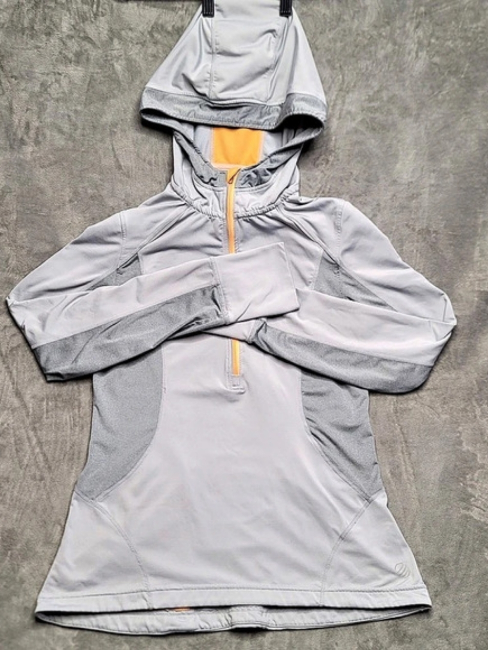 MPG Women's Hooded Reflective Track Jacket Grey Orange  Size Medium